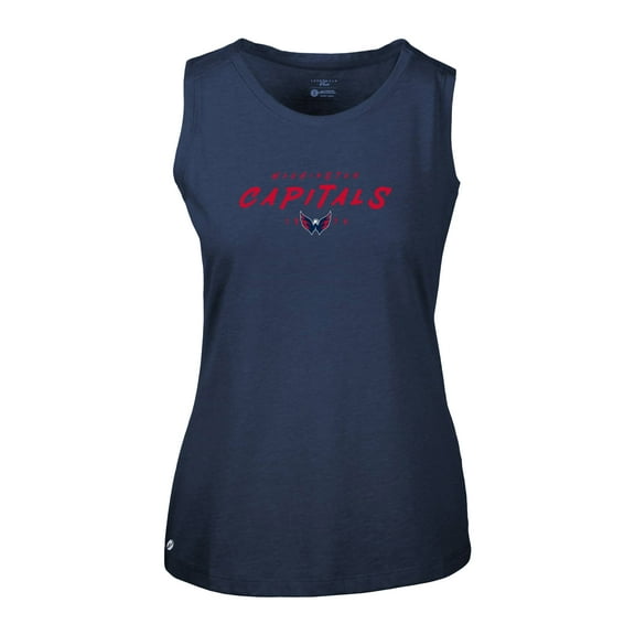 Women's Levelwear  Navy Washington Capitals  Macy Scratched Tank Top