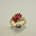 thumbnail image 3 of HeartsAndYou 2.2ct Natural Ruby Diamond Art Deco Bypass Engagement Ring 14k SOLID Yellow Gold, 3 of 8