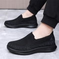 thumbnail image 3 of pwidon Men Walking Shoes Comfort Slip On Breathable Mesh Lightweight Non Slip Casual Loafer Athletic Sneakers Black Black 39, 3 of 4