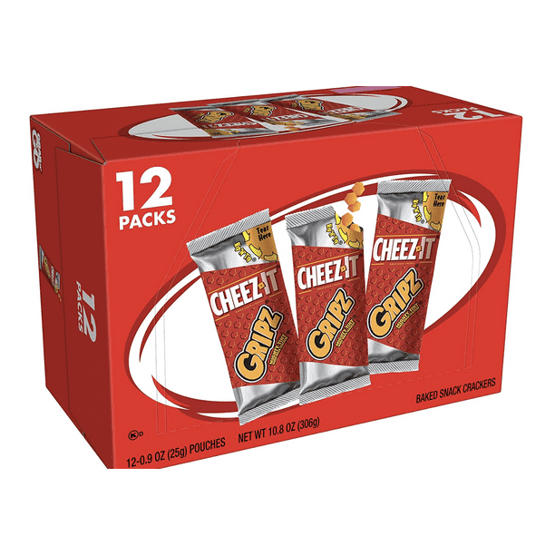 CheezIt Gripz Tiny Baked Snack Crackers, Lunch Snacks, Office and Kids