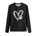 thumbnail image 4 of ibuvkizy Valentine's Day!Sweatshirt for Women Printed Round Neck Pullover Long Sleeved Casual Womens Sweatshirts Black,L, 4 of 4