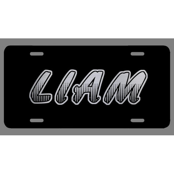Liam Name Etched Style License Plate Tag Vanity Novelty Metal | Etched Aluminum | 6-Inches By 12-Inches | Car Truck RV Trailer Wall Shop Man Cave | NP524