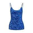 thumbnail image 2 of Xunmmm Women's Sequin Tops Halter Tank Tops Sleeveless Glitter Camisole Vest Adjustable Straps Daily Night Club Party Performance Clothes BU1, 2 of 4