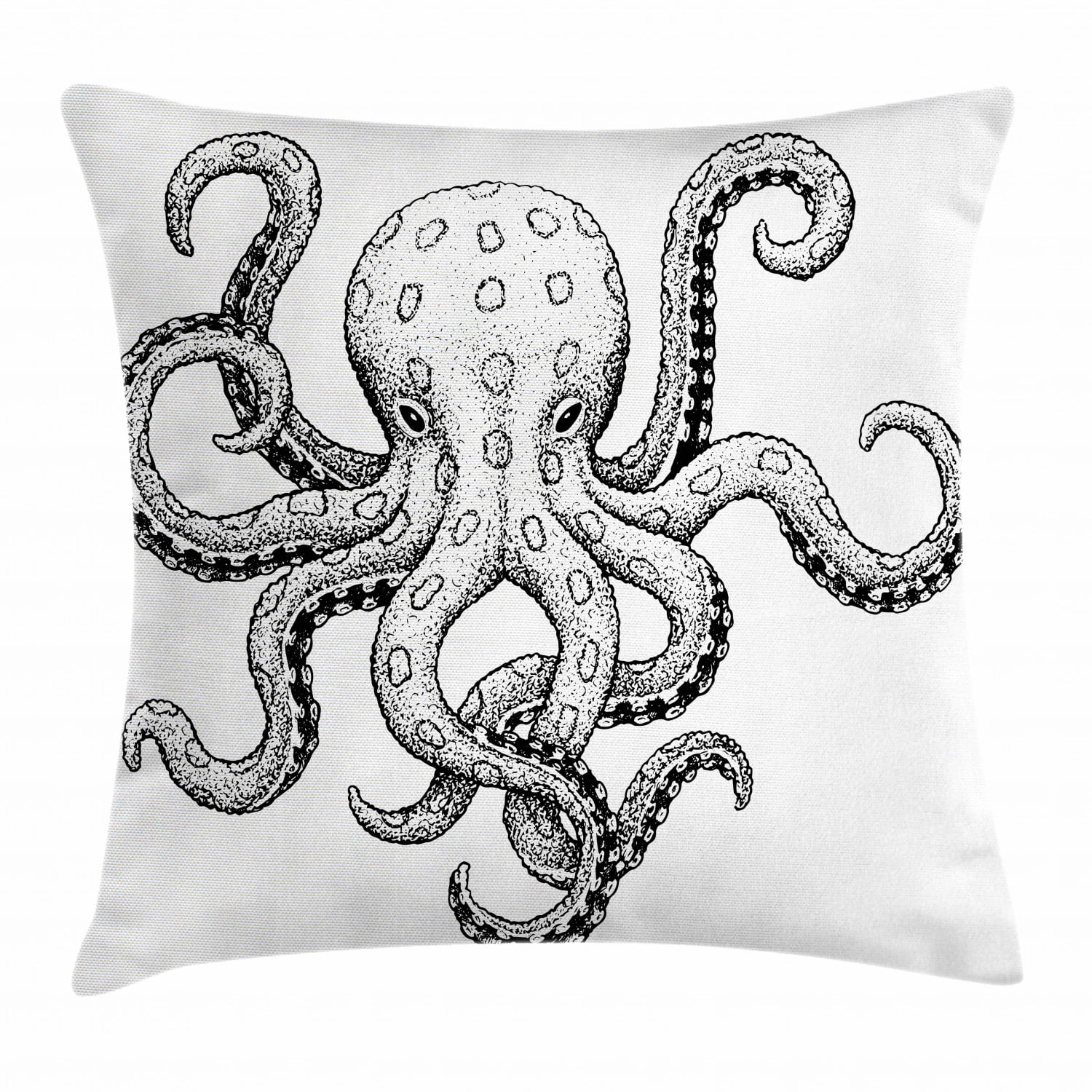 Black Octopus Ocean Beach Nautical Standard Pillowcase Pillow Cover Case 1 One 