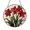 Acrylic 3.5 Inch, variant on Lily Blossom Glass Suncatcher Window Decor, Rich Red Floral Circle Panel, Classic Home Accent