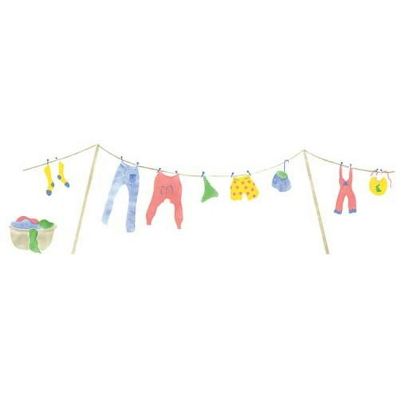 Clothesline Wall Stencil SKU #1243 by Designer Stencils