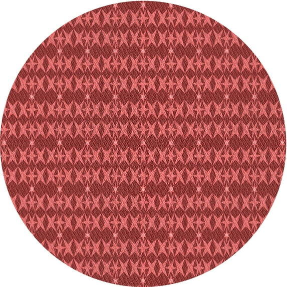 Ahgly Company Indoor Round Patterned Love Red Area Rugs, 4' Round