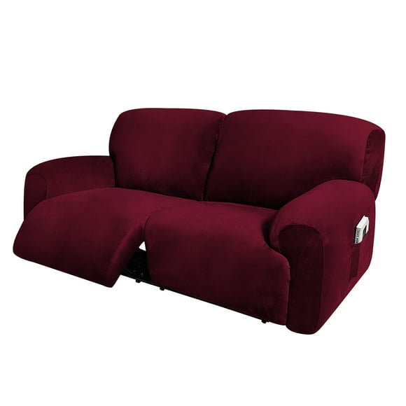 Sofá reclinable extra ancho ULTICOR de 2 plazas Slipcover, color burdeos
