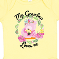 thumbnail image 4 of Inktastic Baby Flamingo My Grandma Loves Me with Flower Wreath Boys or Girls Baby Bodysuit, 4 of 5