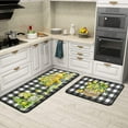 thumbnail image 5 of Lemon Kitchen Mat Set of 2, Farmhouse Black and White Buffalo Plaid Lemon Kitchen Rugs and Mats Non-Slip Washable, Lemon Kitchen Decor Floor Mats for Kitchen Sink Laundry Room, 17x30+17x47Inch, 5 of 6
