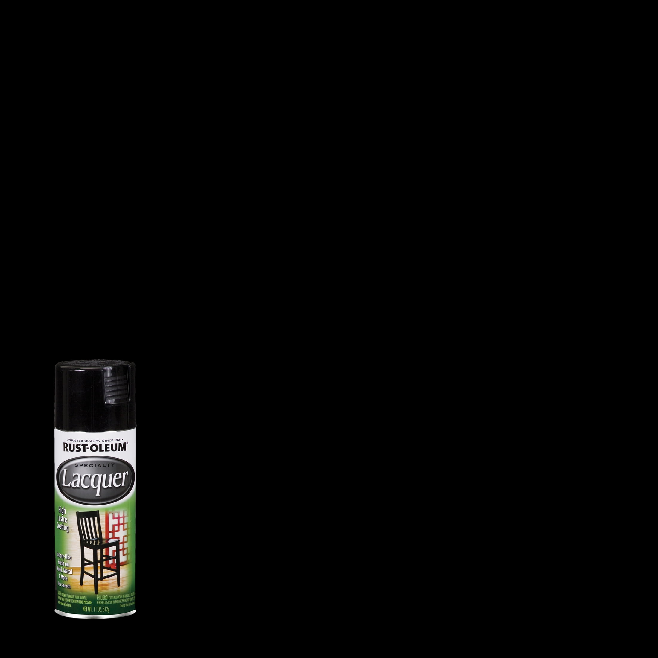 Black, Rust-Oleum Specialty Lacquer Gloss Spray Paint-1905830, 11 oz