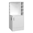 thumbnail image 1 of FM FURNITURE Toyei Corner Bar Cabinet with Bottle Rack Engineered Wood White, 1 of 7