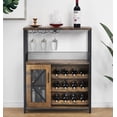 thumbnail image 2 of 27"W Wine Bar Cabinet with LED Light, Freestanding Liquor Cabinet with Wine Rack&Storage Shelf, Kitchen Sideboard Buffet Sideboard with Buffet Mesh Door for Living Room,Dining Room, 2 of 9