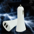 thumbnail image 2 of 12V 24V Dual USB Socket Multi Function Trumpet Design Car Phone Charger 1 for 2 White, 2 of 8