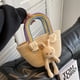 thumbnail image 4 of Bolso de mano para mujer, bolsos de paja, bolso de mano de verano, bolso de mano tejido para playa para mujer (Beige), 4 of 7