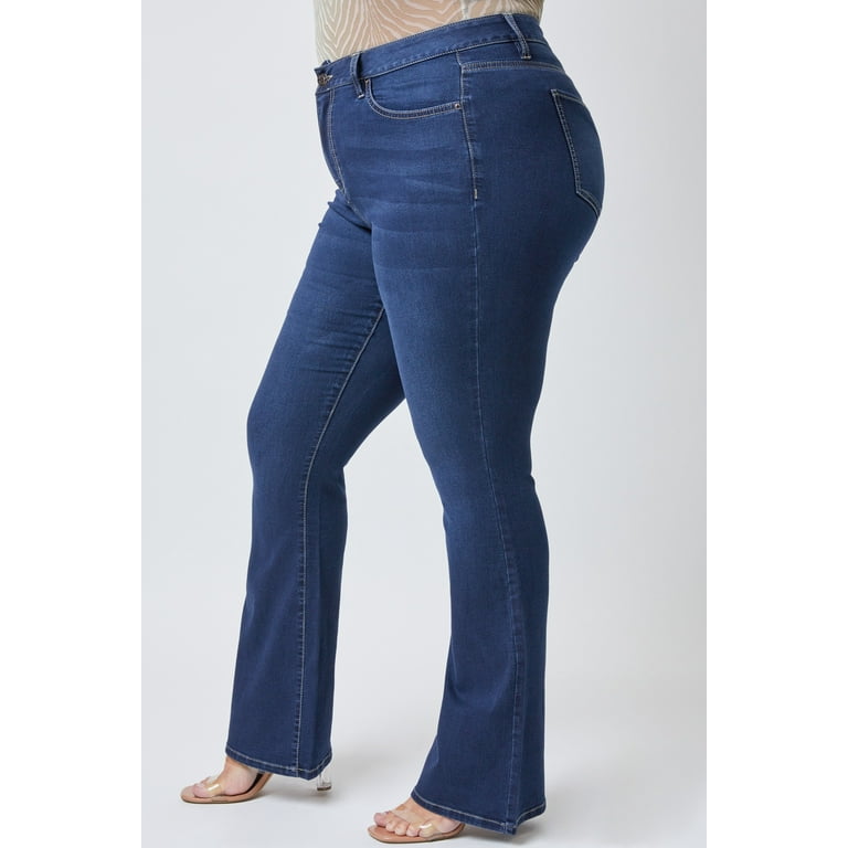YMI Jeans Women's Plus Size Hyper Denim Super Stretchy Flare Jean