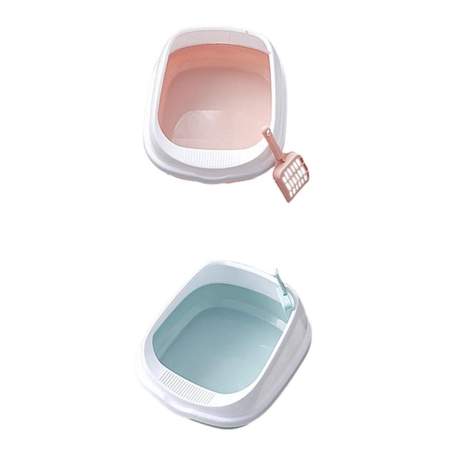 Bandeja De Arena Para De 2 Piezas Y De 16 Pulgas Para Inodoro Higiénico De Gato, Caja De Inodoro Alto Yuyangstore Bandeja de arena para gatos con parte superior abierta