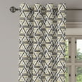 thumbnail image 2 of Ambesonne Abstract Grommet Curtain, Angled Stripes Mosaic, 50" x 84", Tan Black White, 2 of 6