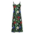 thumbnail image 4 of Robe d'Été pour Femmes Sans Manches à Col en V Imprimée Décontractée Longue Maxi pour Plage Vacances Tenue d'Extérieur, 4 of 8