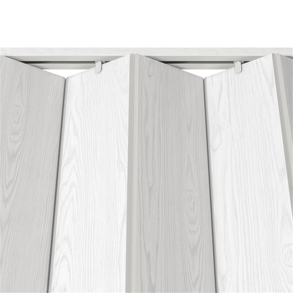 Pemberly Row 48" W PVC Foldable Accordion Doors or Privacy Room Divider - White