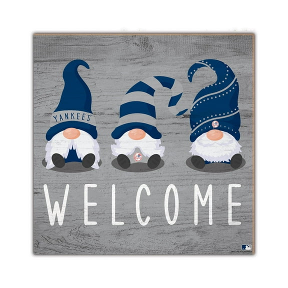 New York Yankees 10'' x 10'' Welcome Gnomes Sign