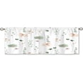 thumbnail image 5 of Green Teal Floral Curtain Valance for Window Treatments Watercolor Flower Boho Kitchen Treatment Minimalist Leaf Botanical Window Drapes for Bathroom Bedroom Living Room 1 Panel (52x18 Inch), 5 of 5