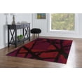 thumbnail image 2 of Trio Branches Charcoal Red Area Rug 5x7 Contemporary Transitional Design, 2 of 3