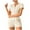 White, variant on tarylea Womens Pajamas Set Crew Neck Short Sleeve Button down Tops Mid Rise Shorts Solid Color Fitted Sets Casual Summer Stretch Comfy Loungewear Suits