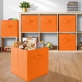 thumbnail image 5 of Casafield Set of 12 Fabric Storage Cube Bins, Orange - 13" Collapsible Foldable Cloth Baskets for Shelves and Cubby Organizers, 5 of 7