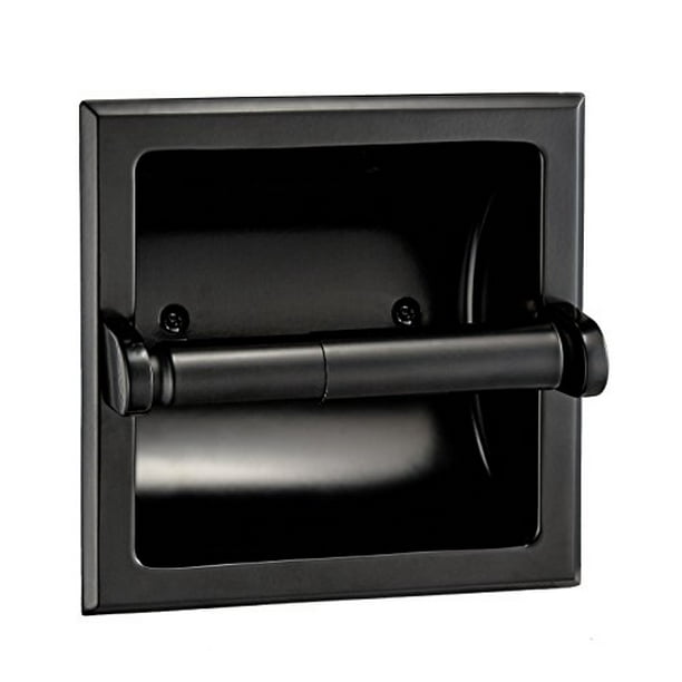 Designers Impressions Matte Black Recessed Toilet / Tissue Paper Holder