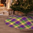 thumbnail image 5 of Defioc Mardi Gras Plaid for Christmas Tree Skirt Snowman Xmas Tree Skirt Farmhouse Christmas Decorations Tree Mat for Holiday Party Decor-30", 5 of 6