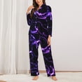 thumbnail image 2 of Picia Galaxy Lightning Pattern Women’s Long-Sleeve Sleepwear Set - Soft 2-Piece Loungewear with Pockets, Comfy PJs for Relaxing Nights-Medium, 2 of 7