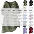 thumbnail image 3 of MORESEC Women V Neck 3/4 Sleeve Button Down Curved Hem Casual Basic Tshirt Vacation Fashion Clothes, Army Green XL, 3 of 9