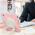 thumbnail image 5 of For iPad Pro 13 inch M5 2025/M4 2024 Case, 360 Rotatable Handle Stand, Shoulder Strap, Drop-Proof Design, Cherry Pink, 5 of 7
