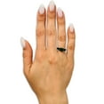 thumbnail image 3 of Emerald Wedding Ring - Solitaire Wedding Ring - Titanium Wedding Ring - Gunmetal Ring, 6.25, 3 of 3