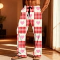 thumbnail image 2 of LIaqionyy Valentine's Day for Men's Pajamas Pants Casual Plaid Loose Lightweight Lounge Sleepwear with Pockets, 2 of 7