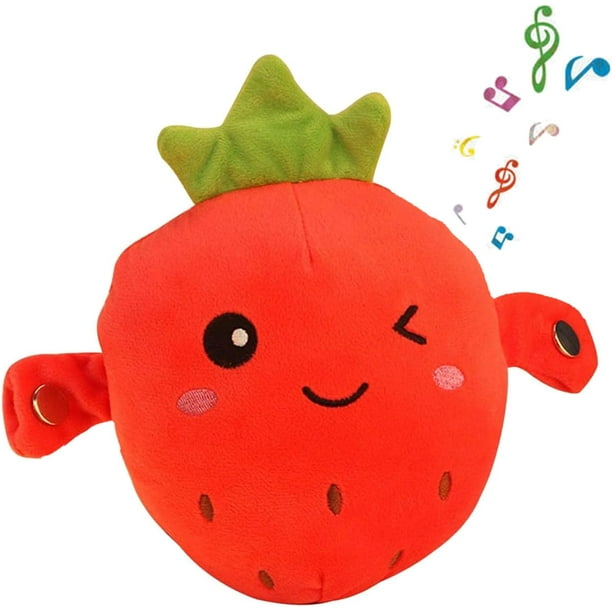 Juguete de peluche de frutas, muñeco interactivo con sensor de música recargable, juguetes de peluche interactivos para padres e hijos, zanahoria de dibujos animados, plátano, fresa, juguetes de peluc