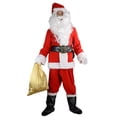 thumbnail image 5 of Disfraz de Papá Noel, disfraz de actuación navideña, cosplay, conjunto de disfraz navideño de terciopelo dorado, 5 of 5