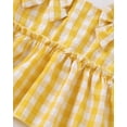 thumbnail image 6 of KIMI BEAR 6 Months Newborn Baby Girl Summer Outfit Set 12 Months Ruffle Sleeveless Off the Shoulder Plaid Top Shorts 2pcs Clothing Yellow, 6 of 9