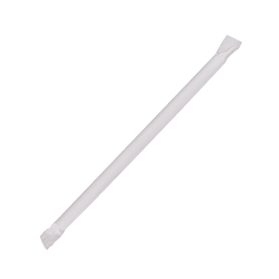 5'' Giant Straws (8mm) Paper Wrapped - Clear - 7,500 ct