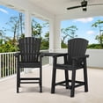 thumbnail image 2 of JEAREY Outdoor Tall Adirondack Chair Set of 2 with Connecting Tray Black, 2 of 5