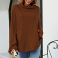 thumbnail image 5 of IROINNID Reduced Womens Sweater Turtleneck Pullover Sweater Solid Color Loose Mid-Length Long Sleeve Sweater Knitted Sweater Tops, 5 of 8