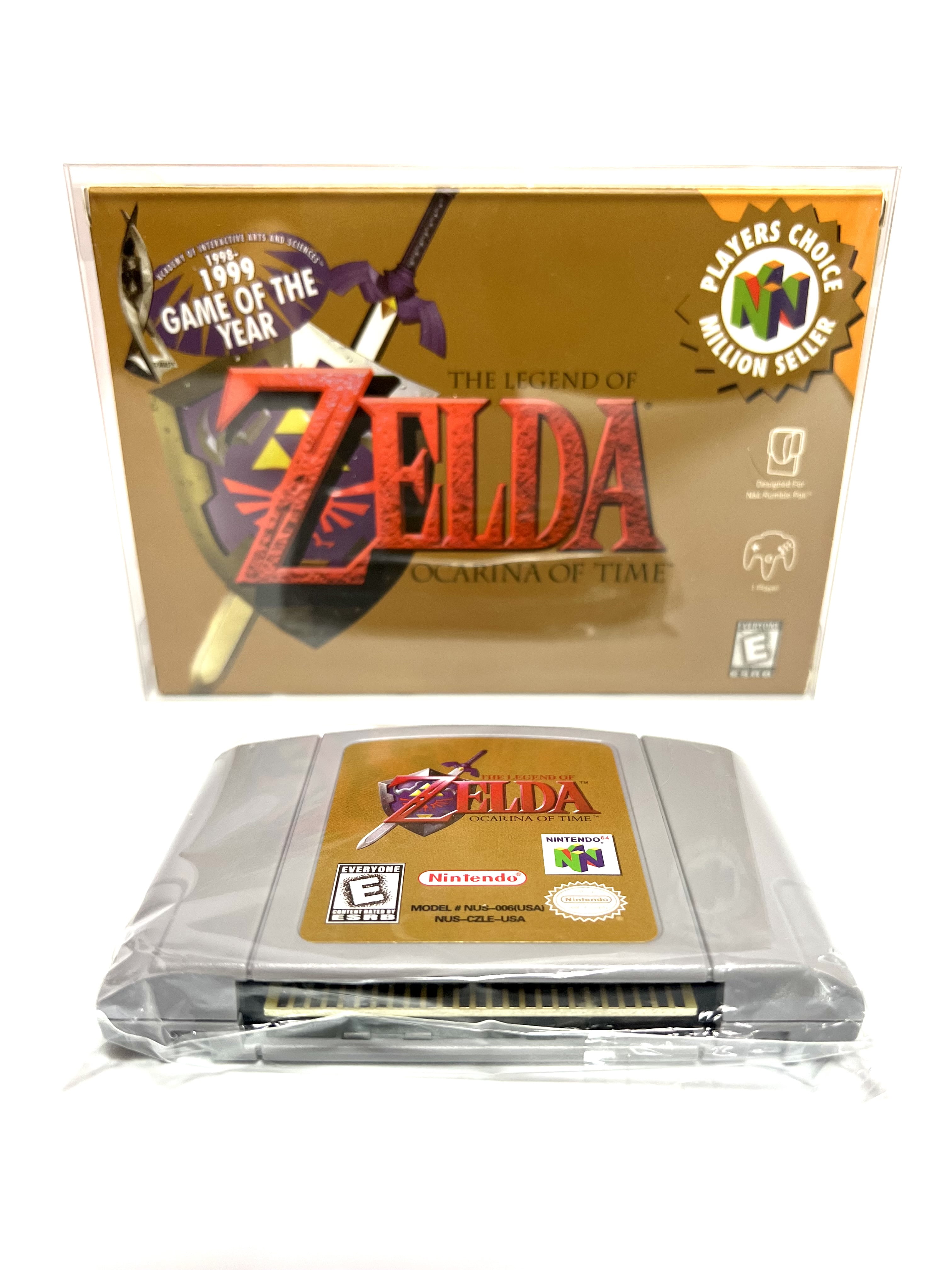 Zelda Ocarina of Time Game Cartridge and Box for N64 64 Bit NTSC (US