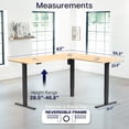 thumbnail image 6 of VIVO Electric 63" x 55" Corner Standing Desk, Light Wood Table Top, Black Frame, 6 of 9