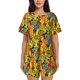 thumbnail image 1 of Fotbe Dancing African Womens Conjunto de Pijama Estampado para Mujer, 2 Piezas, Ropa de Dormir con Camiseta de Manga Corta y Shorts Suaves-Large, 1 of 6