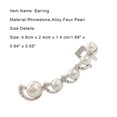 thumbnail image 7 of Ayyufe Pack Of 1 Women Rhinestone Pearl Ear Clip Cuff Earring for Left Ear, 7 of 7