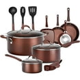 thumbnail image 1 of NutriChef Batterie de Cuisine Antiadhésive, Ensemble de 14 Pcs, AGold, 1 of 7
