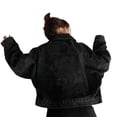 thumbnail image 4 of Jean Coat Mujer Manga Larga Bolsillo Botón Chaqueta Corta Chica Casual Top, L Speravity AP001445-03B, 4 of 7