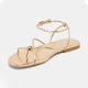 thumbnail image 3 of Sandalias planas con tiras doradas XBKXMK para mujer con punta abierta, 3 of 6
