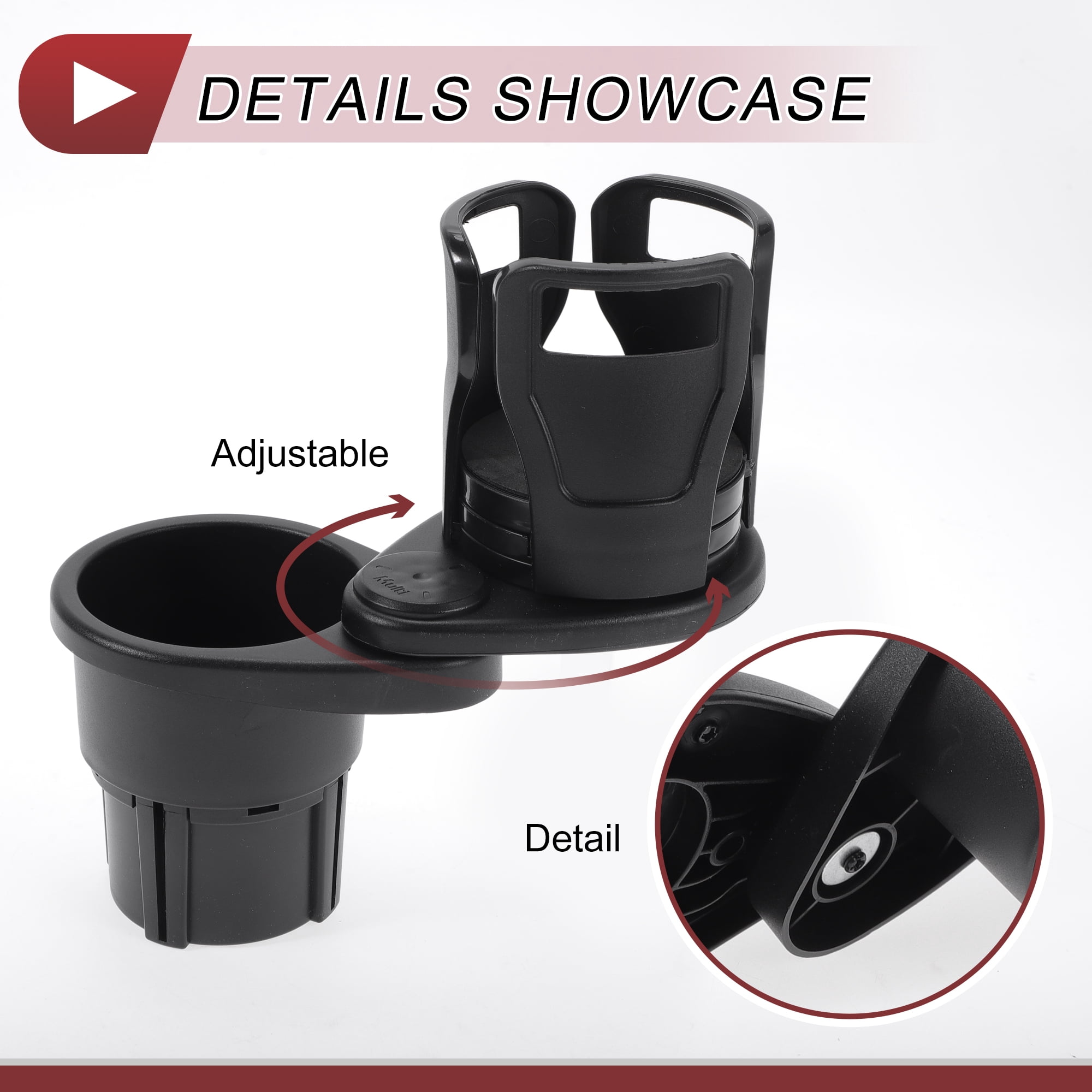 Unique Bargains 2 in 1 Car Cup Holder 360 Rotating Cup Holder Extender